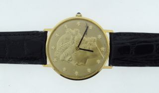 Unique Mathey Tissot Swiss Made Mechanical Liberty Coin Watch 14k