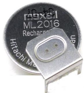 Maxell ML2016 ml 2016 Rechargeable 3V Battery Cell 25mAh w Tab 3 Prong