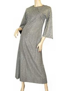 Black Silver Maxi Gown Maureen Homis 1970s Unique Style S