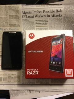 RAZR Maxx Black Unlocked GSM 3G Super AMOLED 8MP GPS Cell Phone