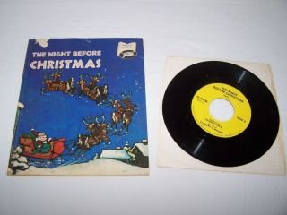 The Night Before Christmas Vintage Childrens Book and Record Set 1970