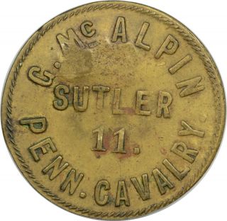 Token 11th Pennsylvania Cavalry G McAlpin NGC AU50 PA D25BC R8