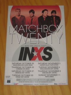 Matchbox Twenty 20 INXS Australian Tour 2012 Laminated Tour Poster