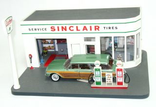 Danbury Mint MBI 1 24 Sinclair Gas Station Diorama Display