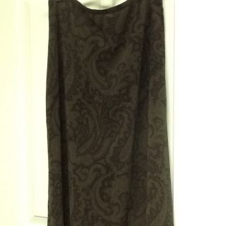 New Express Womens Lined Long Espresso Paisley Skirt Size 3 4