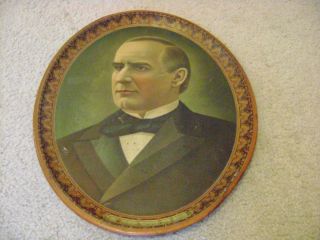 Vintage William McKinley Oval Metal Tray