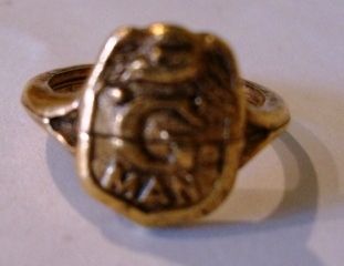 Old Vintage Melvin Purvis Junior G Man Corps Ring Brass Toy
