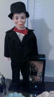 Antique Vintage Charlie McCarthy Doll On Display with Collector Spoon