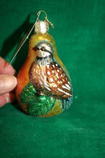 Merck Family Old World Christmas PARTRIDGE IN A PEAR ORNAMENT glass w