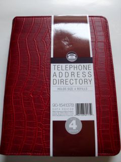 Mead Dayrunner Telephone Address Book Deep Red 5 1 2 x 8 1 2 NWL