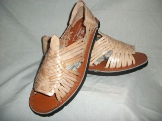 Leather Mexican Sandals Natural Huarache New Mens Size 9