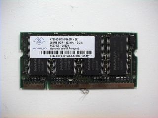 Sony Vaio VGN B100B Nanya 256MB PC2700S DDR Memory RAM