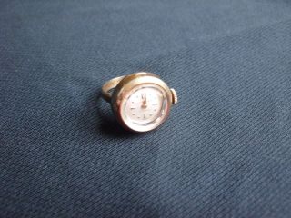 Vintage Medford Ring Watch Swiss 17 Jewel Yellow 10K KRGP