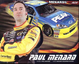 2012 Paul Menard 27 Peak NASCAR Postcard
