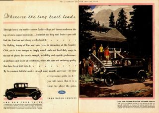 1930 Model A Ford 3 Window Fordor Sedan 2 PG Ad Vintage Orig Ad
