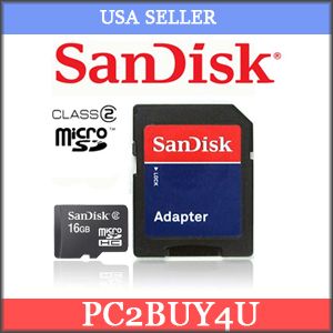 SanDisk 16GB Micro SD HC Memory Card for Verizon Motorola Droid x