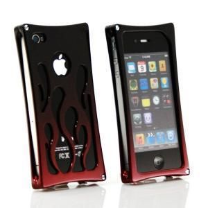 Wicked Metal Jacket Hot Rod Metal Case for iPhone 4 Red Black New