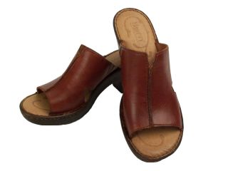 Born Melyssa Womens Rust Colored Slide Sandal New B04326 Free