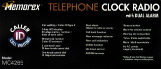 Memorex Bedside Office Caller ID Telephone/Dual Alarm Clock W/ AM/FM