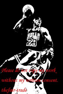 Basketball Oil on Canvas Michael Jordan Dunked on Patrick Ewing