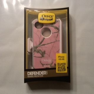 iPhone 4 4S Otterbox Defender Series Pink Real Tree Camo w Belt Clip