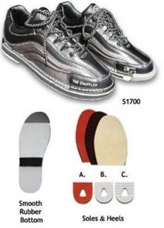 Black Silver Shuffler Mens Bowling Shoes Left Handed LH Size 7