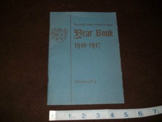 Improvement League Year Book 1946 47 Metuchen N J New Jersey