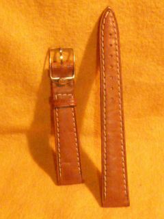 Top Quality Michel Herbelin 15mm Brown Saddle Leather Watch Strap
