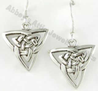 Celtic Triquetra Trinity Knot Earrings Sterling Silver