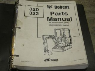 Bobcat 320 322 Excavator Parts Manual 6900165 Mini Excavator