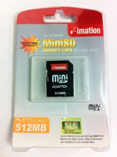 512MB Mini SD Memory Card with Mini SD Adapter to SD and Case