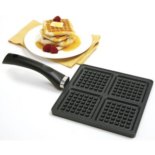 Waffle Pan Mini Non Stick Cast Aluminum Stovetop Griddle makes 4