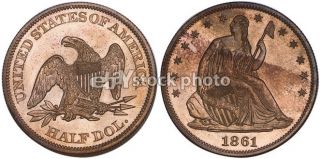 1861, Seated Liberty Half Dollar