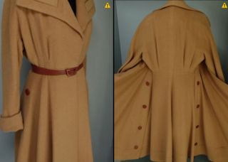 ★ SPECTACULAR Antique 1930s VINTAGE CAMEL HAIR WOOL Coat 10ft SWEEP