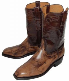 516 New LUCCHESE Brown Goat Cowboy Boots Mens 10EE $450