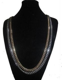 Newly listed 2 CHAINZ 30 GOLD SILVER CHAIN NECKLACE CUBAN LINK KANYE