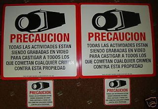 SPANISH CCTV CAMERA WARNING SIGNS and 2 CCTV SPANISH SECURITY DECALS