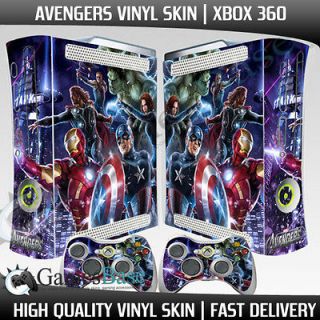 NEW AVENGERS XBox 360 Vinyl Skin Stickers + 2 x Controller Decals Hulk