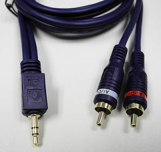 New 6ft   3.5mm Stereo Male to Dual RCA Male Y Cable (Blue)