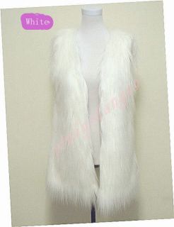 colors New Long Hair Trend Faux Fur Waistcoat Vest /////S XXXL