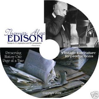 Thomas A. Edison Historical Library {15 Vintage Books} on DVD ~ FREE S