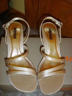 Unlisted Going Out 3 Strap and Buckle Shoe in Champagne Color Size 7