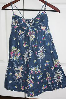 Abercrombie & Fitch EUC Size S Womens Girls Blue Floral Top Blouse
