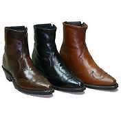 Abilene Mens 7 Western Wingtip Zipper Boots With Rubber Outsole 6445