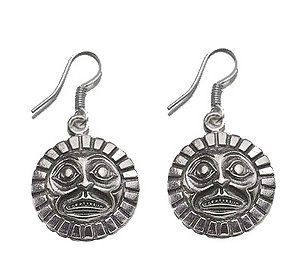 Tribal Haida Mask earrings Sterling silver .925 jewelry
