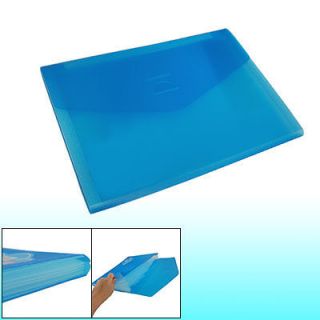 Home Clear Blue Soft Plastic Expanding File Bag Folder