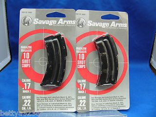 TWO Savage Arms Magazine Mag 17 or 22   Lakefield Mark II 501 504