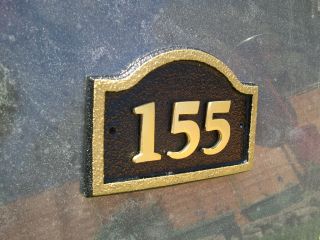 HOUSE DOOR NUMBER PLAQUE BRASS EFFECT OR SILVER EFFECT BORDER 1 TO 999