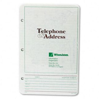 Wilson Jones Telephone Address Book Green Refill   10pk