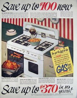 1950 CALORIC GAS RANGE pyrex wearever vtg print ad